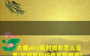 大疆air2延时摄影怎么设置(如何航拍拍摄延时摄影)