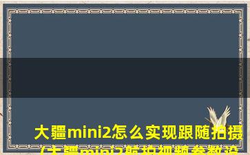 大疆mini2怎么实现跟随拍摄(大疆mini2航拍视频参数设置)