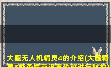 大疆无人机精灵4的介绍(大疆精灵3能否提前设置轨迹进行航拍)